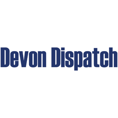 Devon Dispatch logo in blue text on a white background